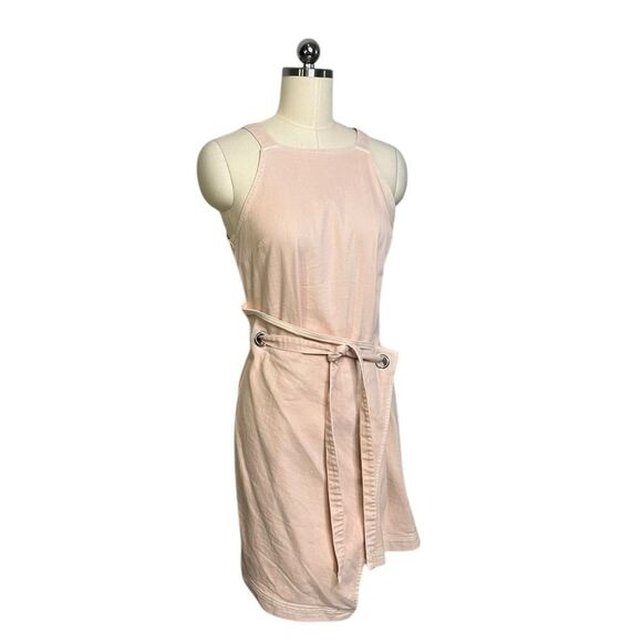 Anthropologie Pink Regatta denim Wrap Mini Dress| Size 2 - Picture 5 of 10